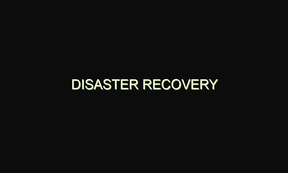 Disaster Recovery