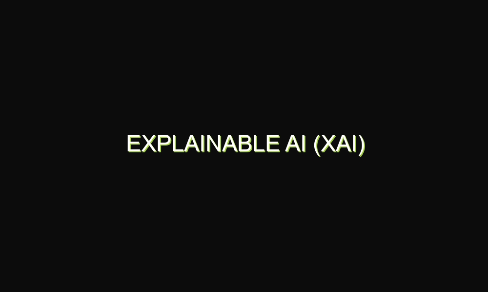 Explainable AI (XAI)